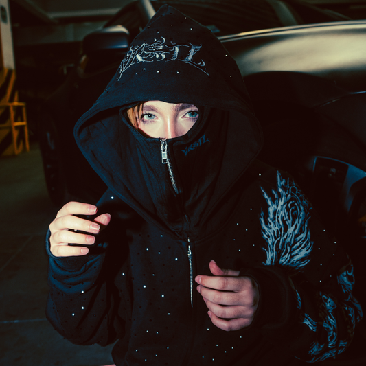 YAKUZA HOODIE - HOODIE CON CAPUCHA Y BRILLO