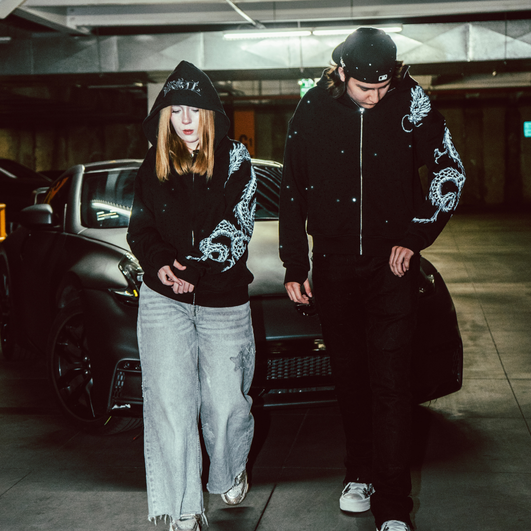 YAKUZA HOODIE - HOODIE CON CAPUCHA Y BRILLO