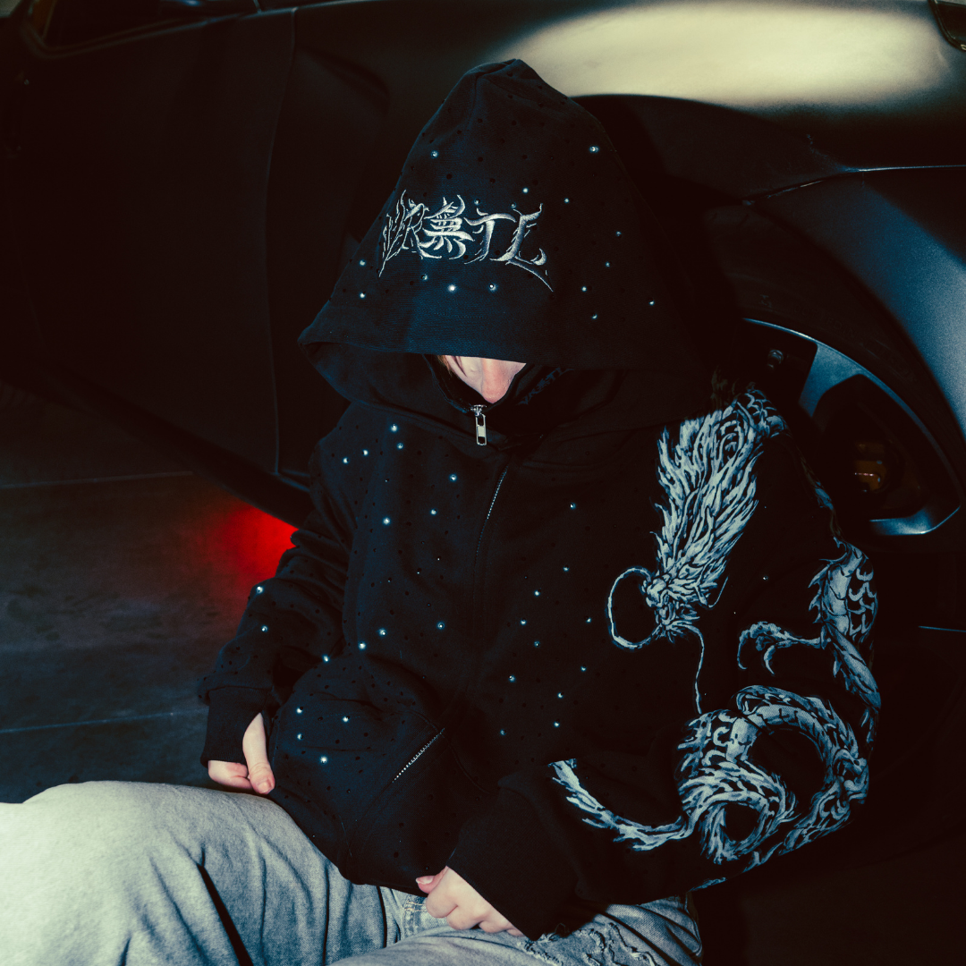 YAKUZA HOODIE - HOODIE CON CAPUCHA Y BRILLO